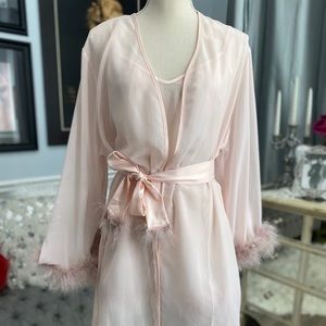 Bettie Page Lingerie Robe & Slip set.